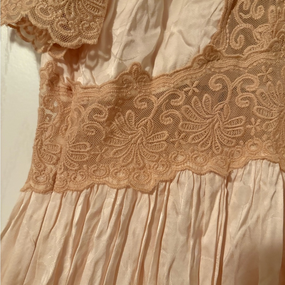 Spell Cream Maxi Dress with Beige Lace Trim - Picture 3 of 10